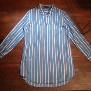 VELVET HEART 100% tencel striped chambray shirt dress (S)